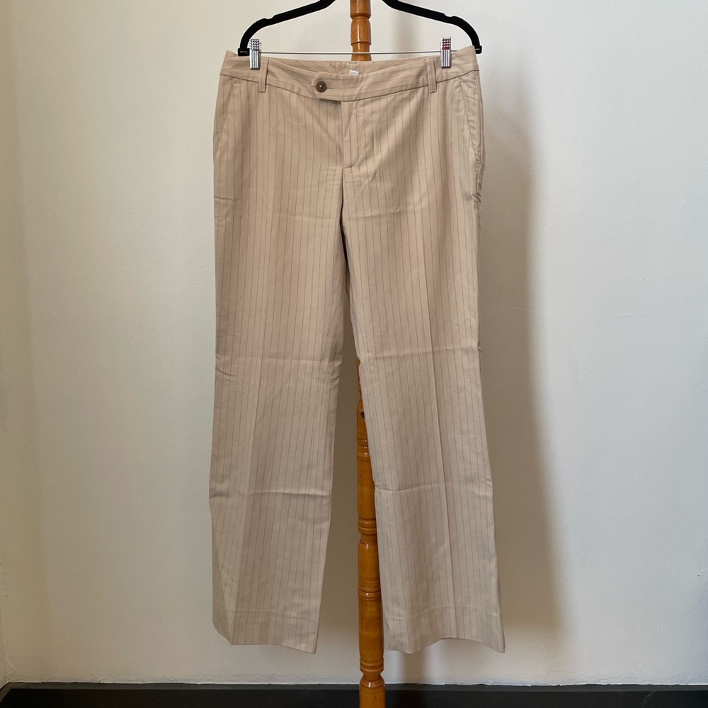 Beige Pinstripe Slacks by Banana Republic, NWT